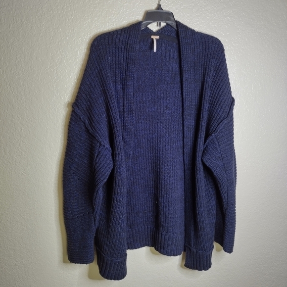 Free People High Hopes oversized open Cardigan Chunky Knit sz Xs - Picture 3 of 8